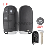 For Chrysler 2/2+1/3/3+1/4+1/5 button remote key shell without logo