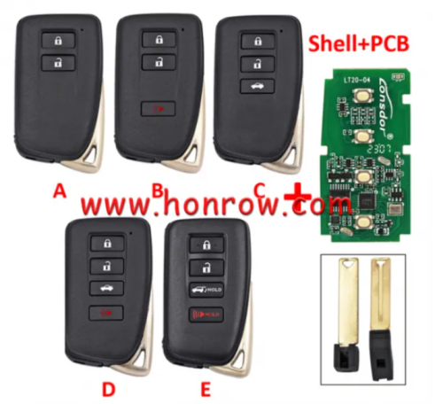 Lonsdor LT20-04 Smart Key with key shell 8A+4D Adjustable Frequency For Toyota & Lexus 0010 0020 7930 2110 Support K518 & K518ISE & KH100+