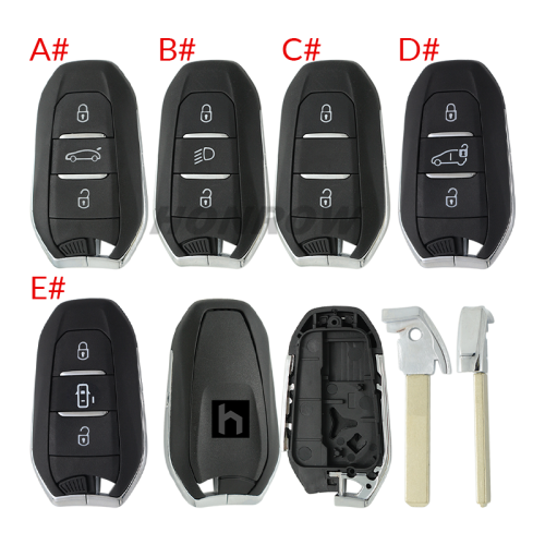 For Peugeot 3 button remote key blank with VA2 blade Please choose the button.