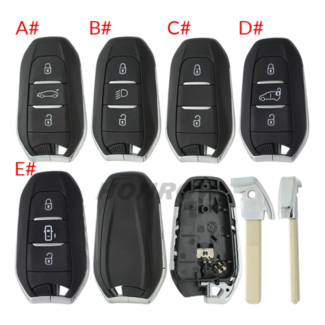 For Peugeot 3 button remote key blank with VA2 blade without logo.Please choose the button.