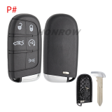 For Chrysler 2/2+1/3/3+1/4+1/5 button remote key shell without logo
