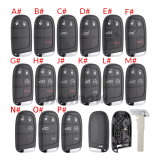 For Chrysler 2/2+1/3/3+1/4+1/5 button flip remote key shell with SIP22 Key Blade without logo
