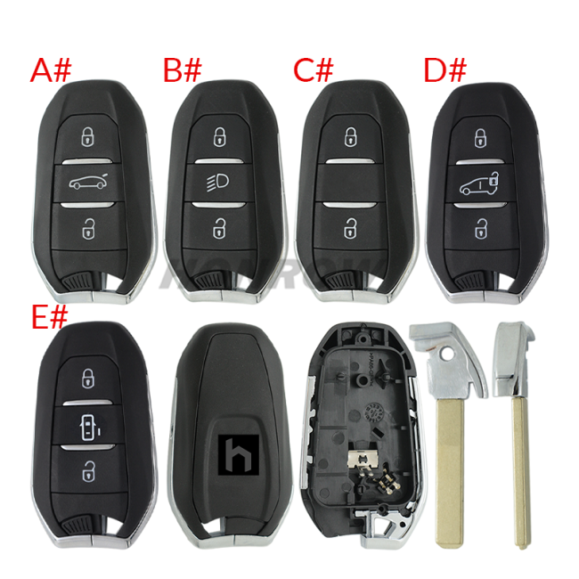 For Peugeot 3 button remote key blank with VA2 blade Please choose the button.