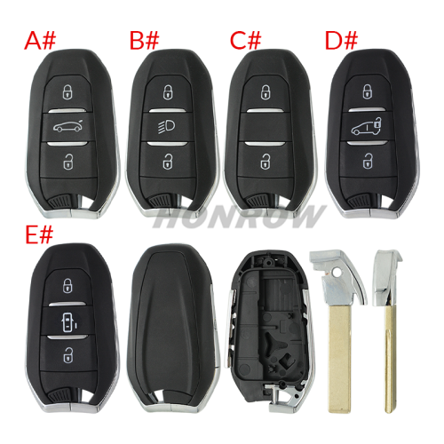 For Peugeot 3 button remote key blank with HU83 blade without logo.Please choose the button.