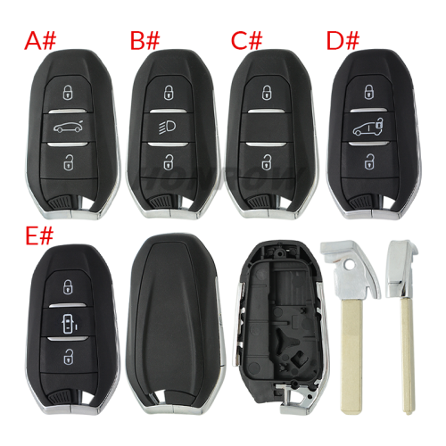 For Peugeot 3 button remote key blank with VA2 blade without logo.Please choose the button.