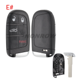 For Chrysler 2/2+1/3/3+1/4+1/5 button flip remote key shell with SIP22 Key Blade without logo