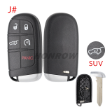 For Chrysler 2/2+1/3/3+1/4+1/5 button remote key shell without logo