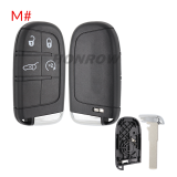 For Chrysler 2/2+1/3/3+1/4+1/5 button flip remote key shell with SIP22 Key Blade without logo
