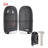 For Chrysler 2/2+1/3/3+1/4+1/5 button flip remote key shell with SIP22 Key Blade without logo