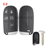 For Chrysler 2/2+1/3/3+1/4+1/5 button remote key shell