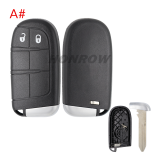 For Chrysler 2/2+1/3/3+1/4+1/5 button remote key shell without logo