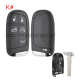 For Chrysler 2/2+1/3/3+1/4+1/5 button flip remote key shell with SIP22 Key Blade without logo