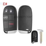For Chrysler 2/2+1/3/3+1/4+1/5 button remote key shell without logo