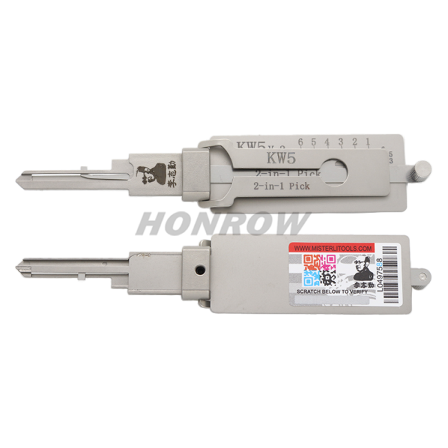 For Original Lishi KW5 2 in 1 decode and lockpick,Kwikset KW5, 6 pins.Residential 2in1 tool