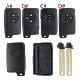 For Toyota 2 button remote key blank , the blade with two side groove (black)