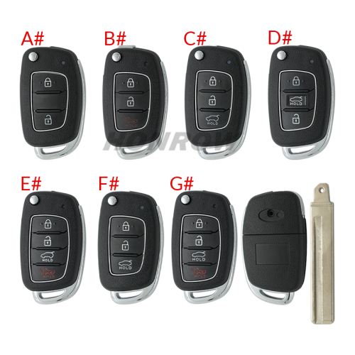 For New Hyundai 2/2+1/3/3+1 button remote key blank with HY20R right Blade