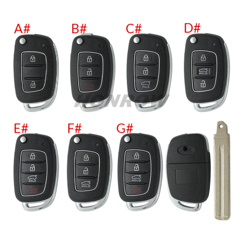 For New Hyundai 2/2+1/3/3+1 button remote key blank with HY22 Blade