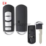 For Mazda 2+1 button remote key blank .2 part of the key