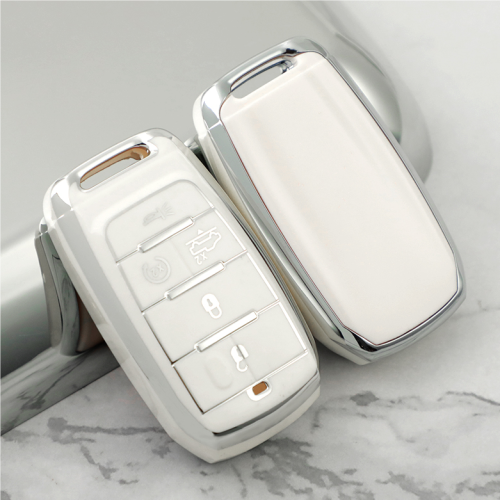 Sliver TPU Car Key Cover For Jeep Key Protect Case