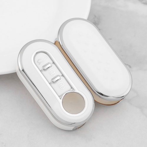 Sliver TPU Car Key Cover For Fiat  Key Protect Case