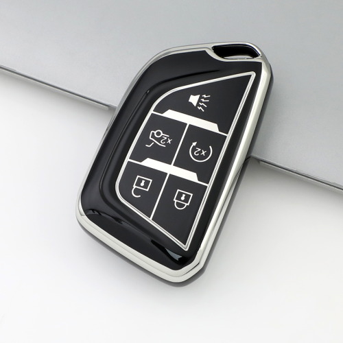 Sliver TPU Car Key Cover For Cadillac Key Protect Case