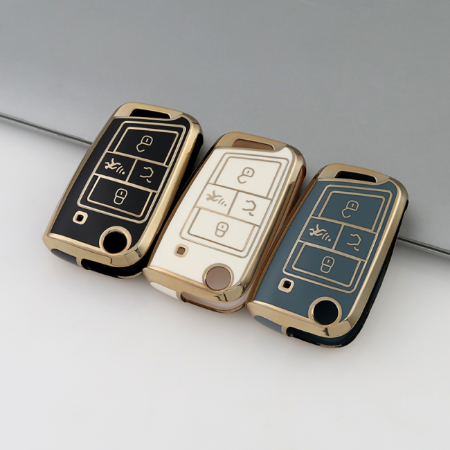 Gold TPU Car Key Cover For  Volkswagen  Key Protect Case