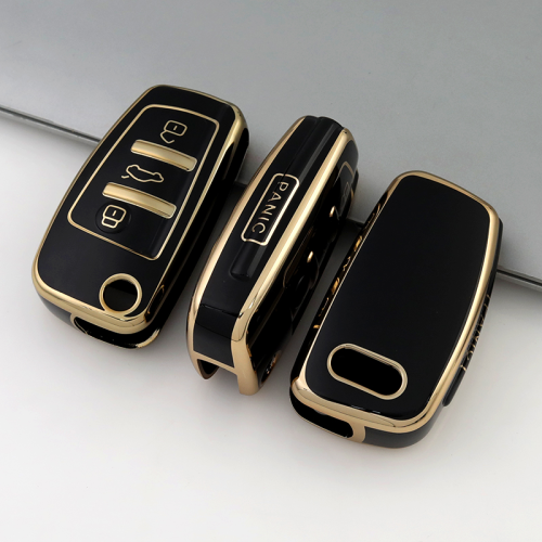 Gold TPU Car Key Cover For  Audi Key Protect Case