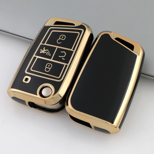 Gold TPU Car Key Cover For  Volkswagen  Key Protect Case