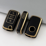 Gold TPU Car Key Cover For  Volkswagen  Key Protect Case