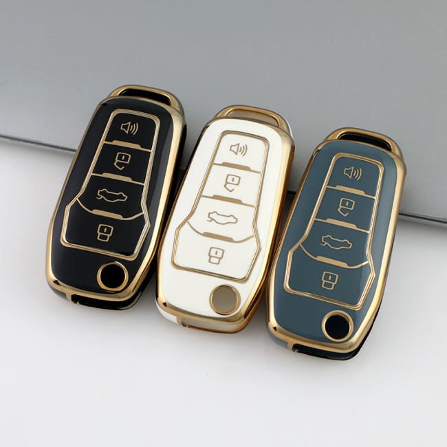 Gold TPU Car Key Cover For Ford Key Protect Case