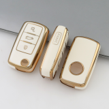 Gold TPU Car Key Cover For  Volkswagen  Key Protect Case