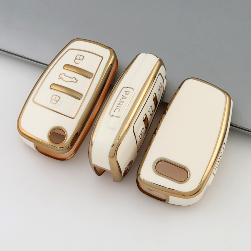 Gold TPU Car Key Cover For  Audi Key Protect Case