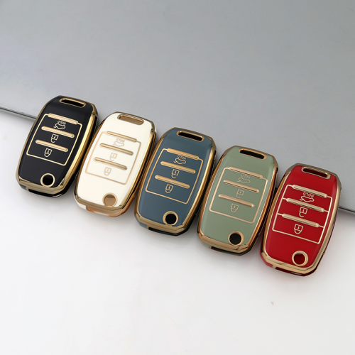 Gold TPU Car Key Cover For  Kia  Key Protect Case