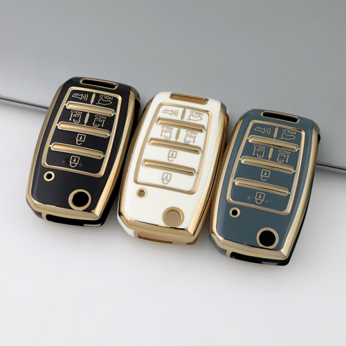 Gold TPU Car Key Cover For  Kia  Key Protect Case