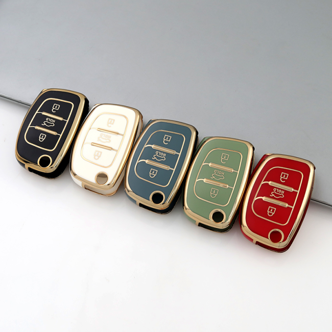 Gold TPU Car Key Cover For  HYUNDAI  Key Protect Case