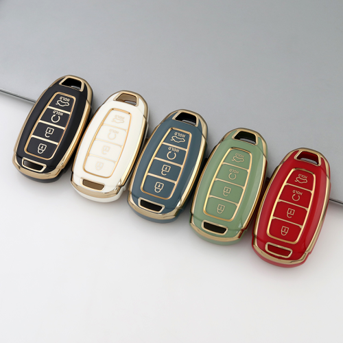 Gold TPU Car Key Cover For  HYUNDAI  Key Protect Case