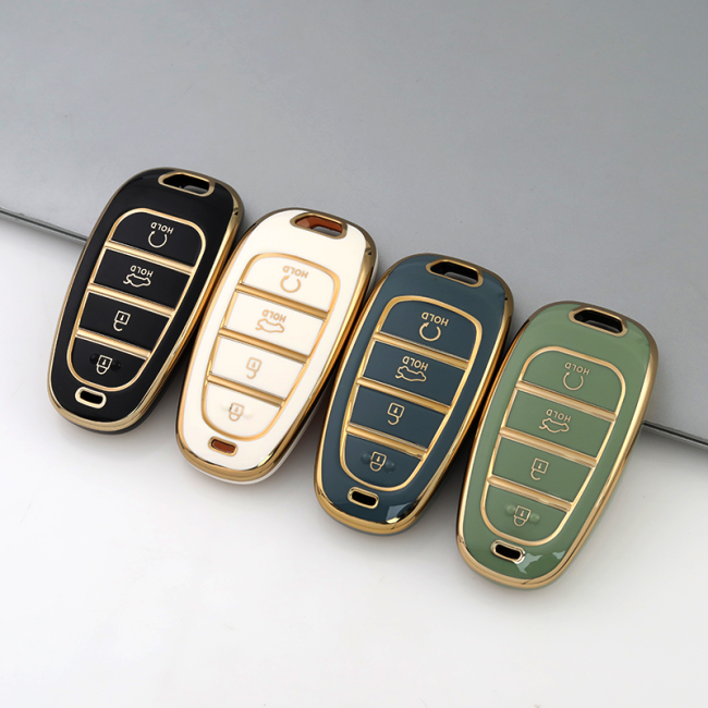 Gold TPU Car Key Cover For  HYUNDAI  Key Protect Case