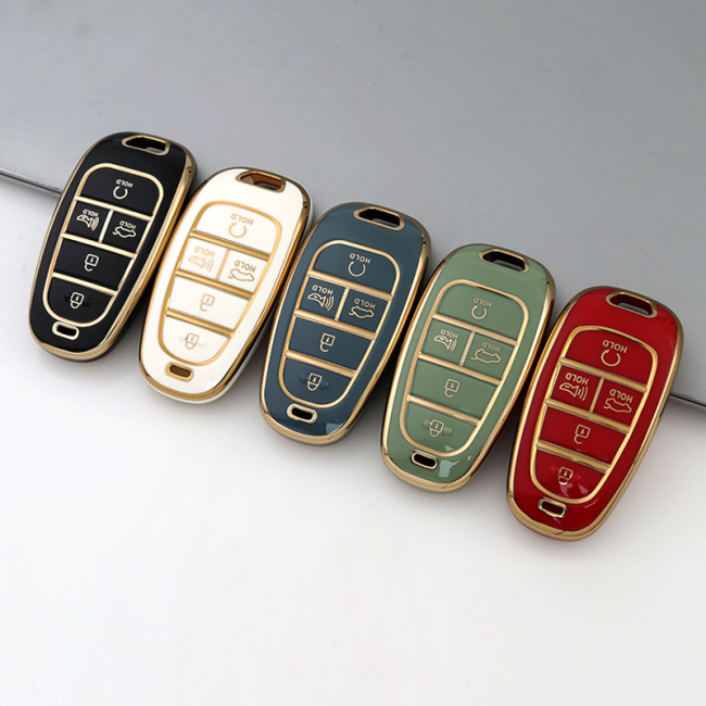 Gold TPU Car Key Cover For  HYUNDAI  Key Protect Case