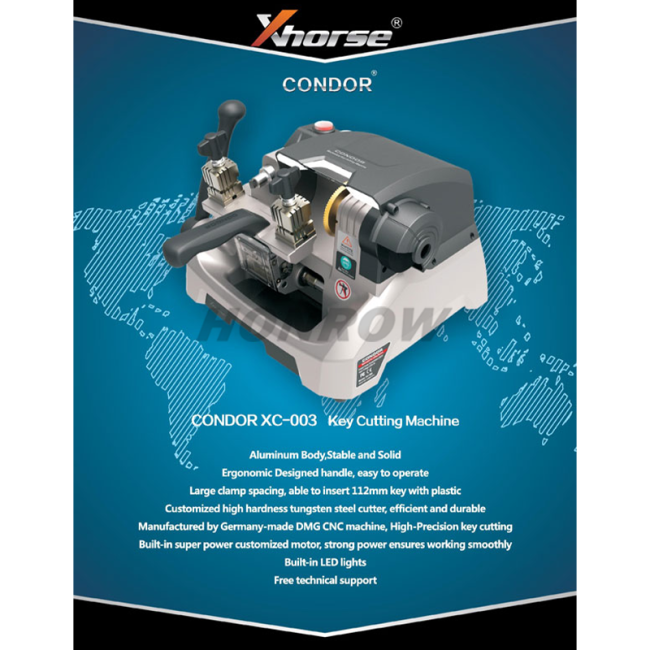 VVDI Xhorse Condor XC-003 XC0300EN Mechanical Key Cutting Machine with LED