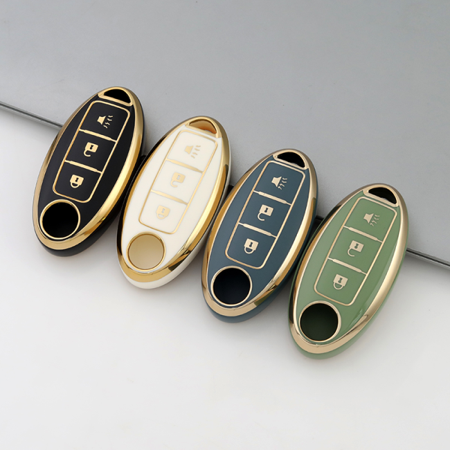Gold TPU Car Key Cover For  Nissan  Key Protect Case