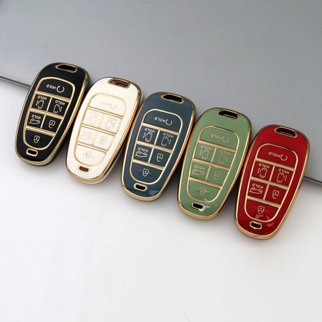 Gold TPU Car Key Cover For  HYUNDAI  Key Protect Case
