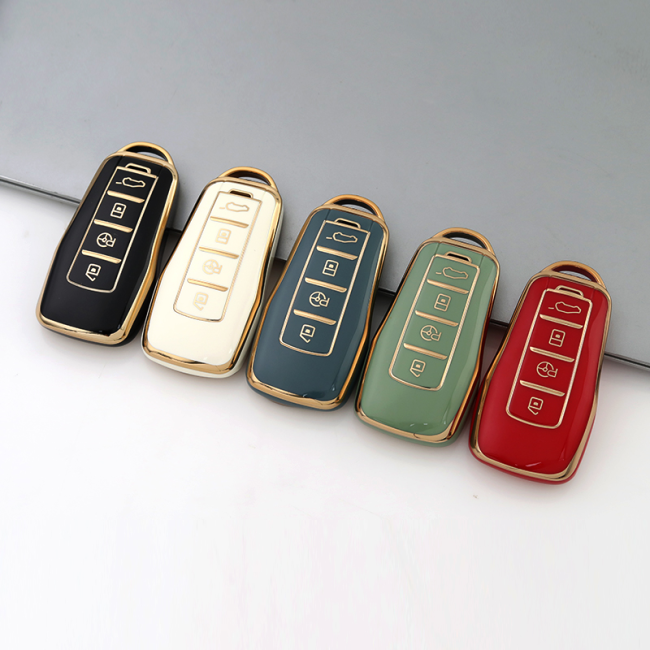 Gold TPU Car Key Cover For  XPENG  Key Protect Case