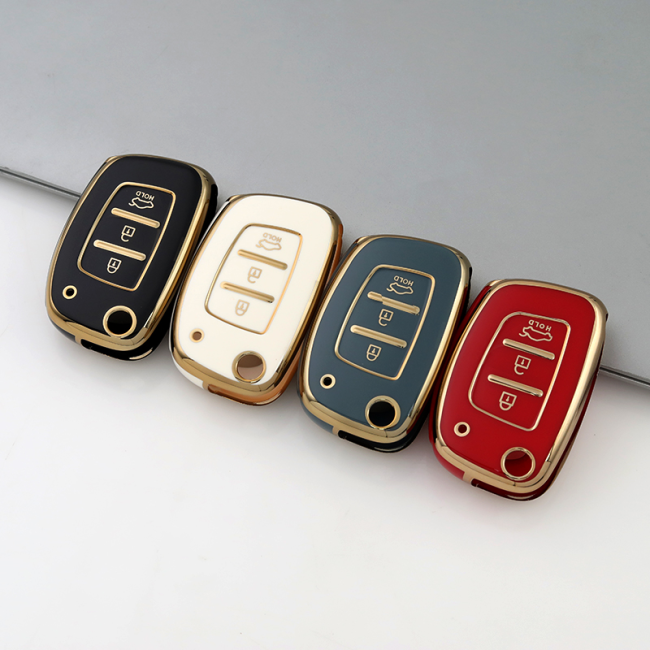 Gold TPU Car Key Cover For  HYUNDAI  Key Protect Case