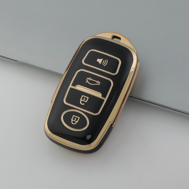Gold TPU Car Key Cover For  Perodua  Key Protect Case