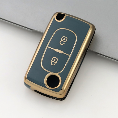 Gold TPU Car Key Cover For  Peugeot  Key Protect Case