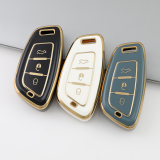Gold TPU Car Key Cover For  Peugeot  Key Protect Case