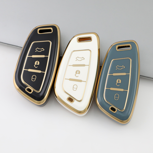 Gold TPU Car Key Cover For  Peugeot  Key Protect Case