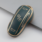Gold TPU Car Key Cover For  Tesla   Key Protect Case