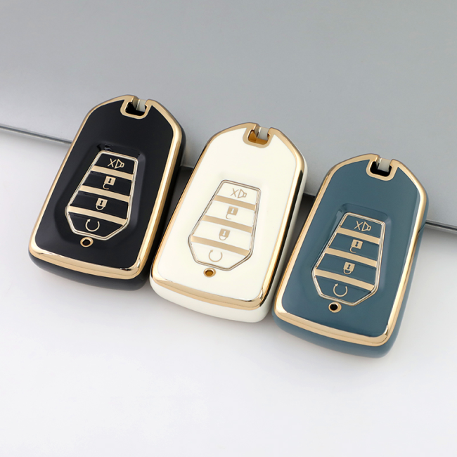 Gold TPU Car Key Cover For  Isuzu  Key Protect Case