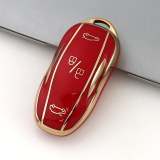 Gold TPU Car Key Cover For  Tesla   Key Protect Case